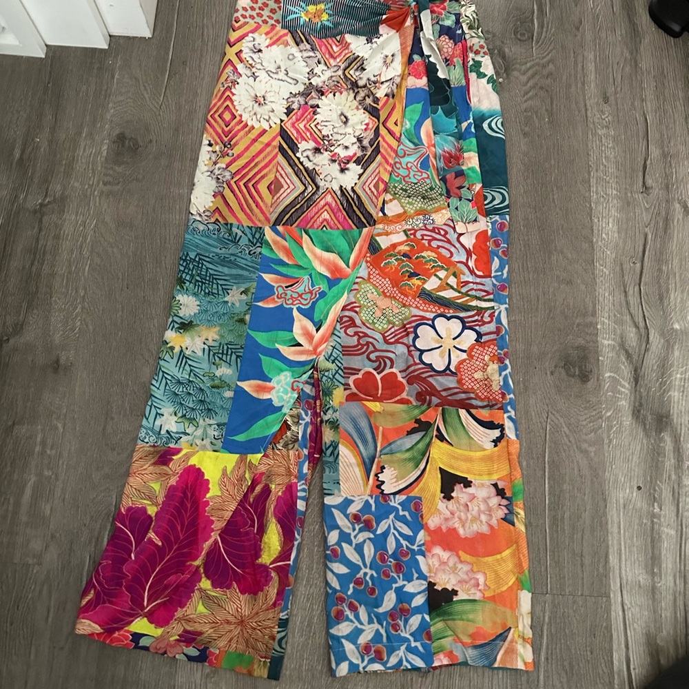 Johnny Was Multicolor Patchwork Wide Leg Pants - image 3